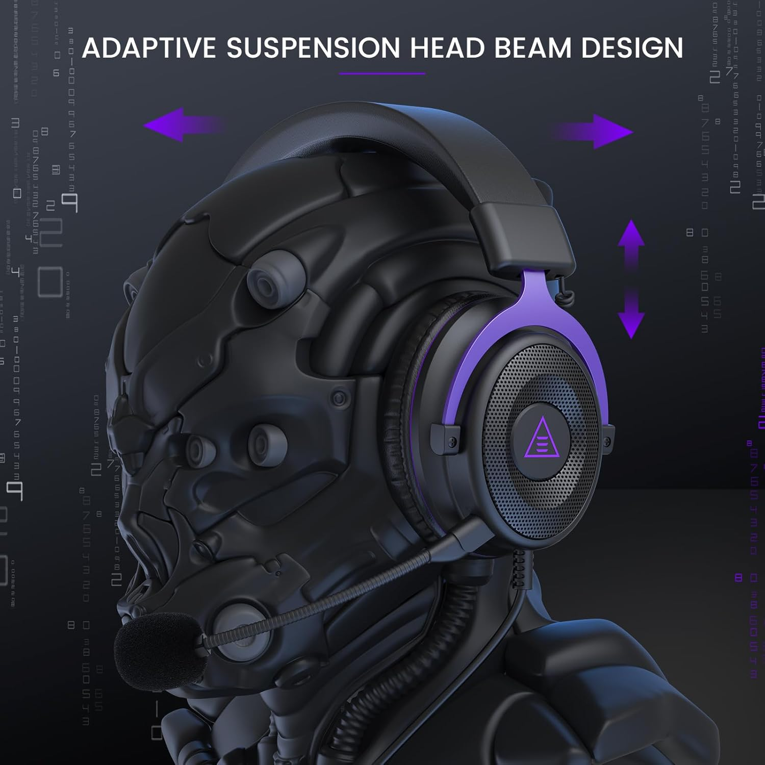 EKSA E900 Gaming Headset for PC, PS4, PS5, Xbox, 3.5Mm Wired Headphoes with Noise Cancelling Mic, 3D Surround Sound, Comfortable over Ear Headset for Computer, Laptop, Switch, Handheld Purple - A-Purple image number 4