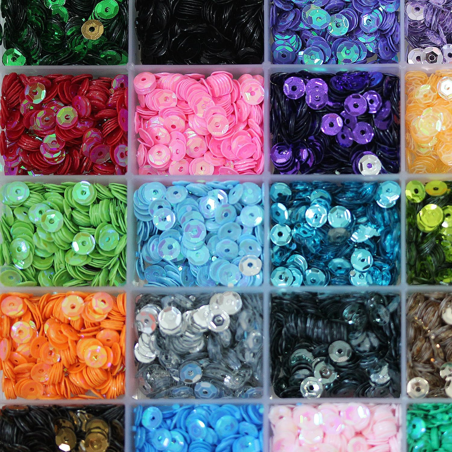 11760Pcs Loose Sequins Bulk, Betterjonny 6MM round Sequins with Hole 42 Colors Rainbow Sewing Spangles for Embroidery DIY Craft Nail Arts Decorations image number 2