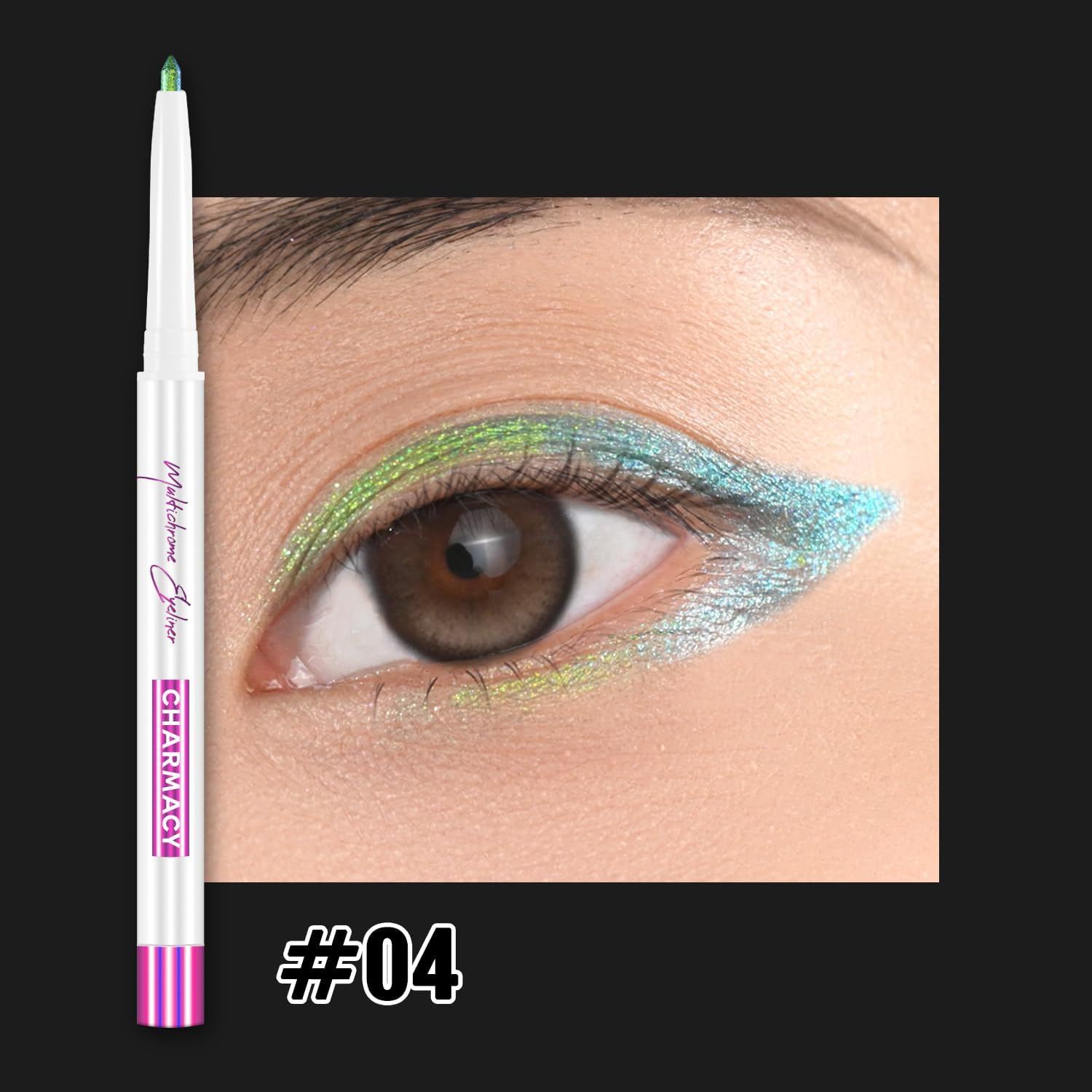 CHARMACY Chameleon Eyeliner Gel Pen, Color Changing Eyeliner, Long-Lasting, Waterproof & Smudge-Proof Formula, Metallic & Shimmer Shades for Creative Makeup, Easy Application #04 - 02 image number 3