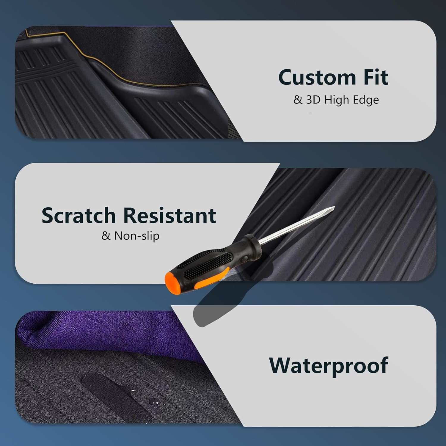 CMPCTR Cargo Mat Boot Liner for Toyota Camry 2018-2024 TPE Cargo Liner Heavy Duty Cargo Trunk Mat Luggage Tray Interior Accessories image number 5