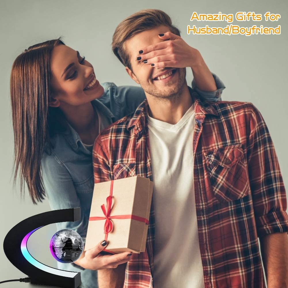 MOKOQI Magnetic Levitating Globe with LED Light, Cool Tech Gift for Men Father Boys, Birthday Gifts for Kids, Floating Globes World Desk Gadget Decor in Office Home/Display Frame Stand image number 4