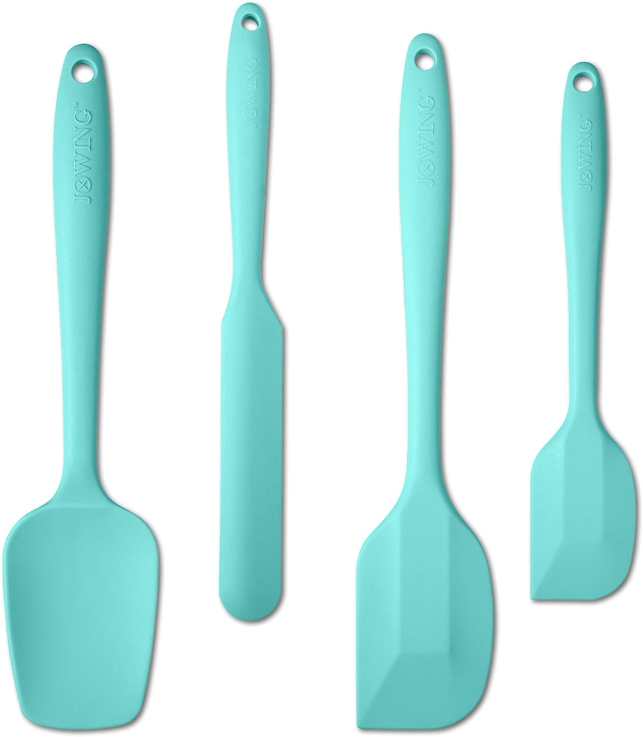 Non-Stick 3-Piece Silicone Spatula Set, High Heat-Resistant Good Grips Rubber Spatulas with Stainless Steel Core, Blue
