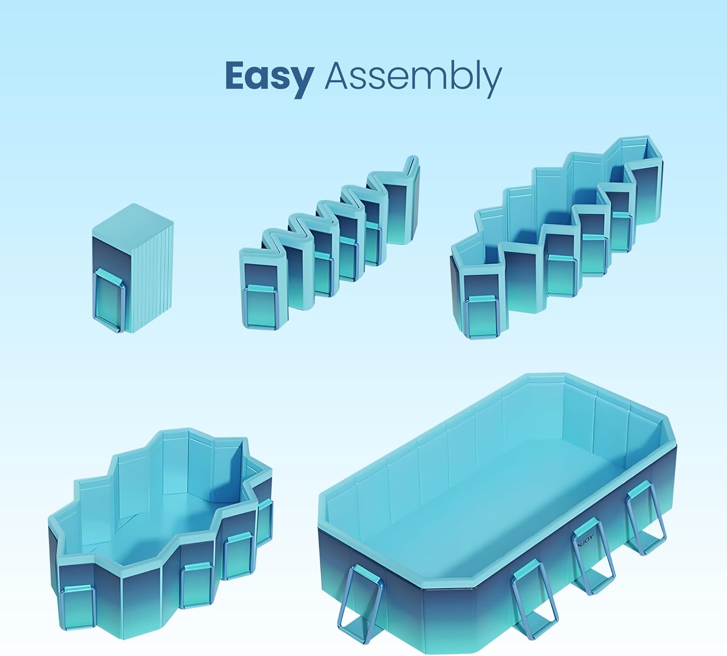 Outdoor360 Swimming Pool Foldable above Ground PVC Pool Kids Adult Outdoor Pool | Portable, Foldable Swimming Pool with Drain Valve | Outdoor Large Swimming Pool (3M) image number 2