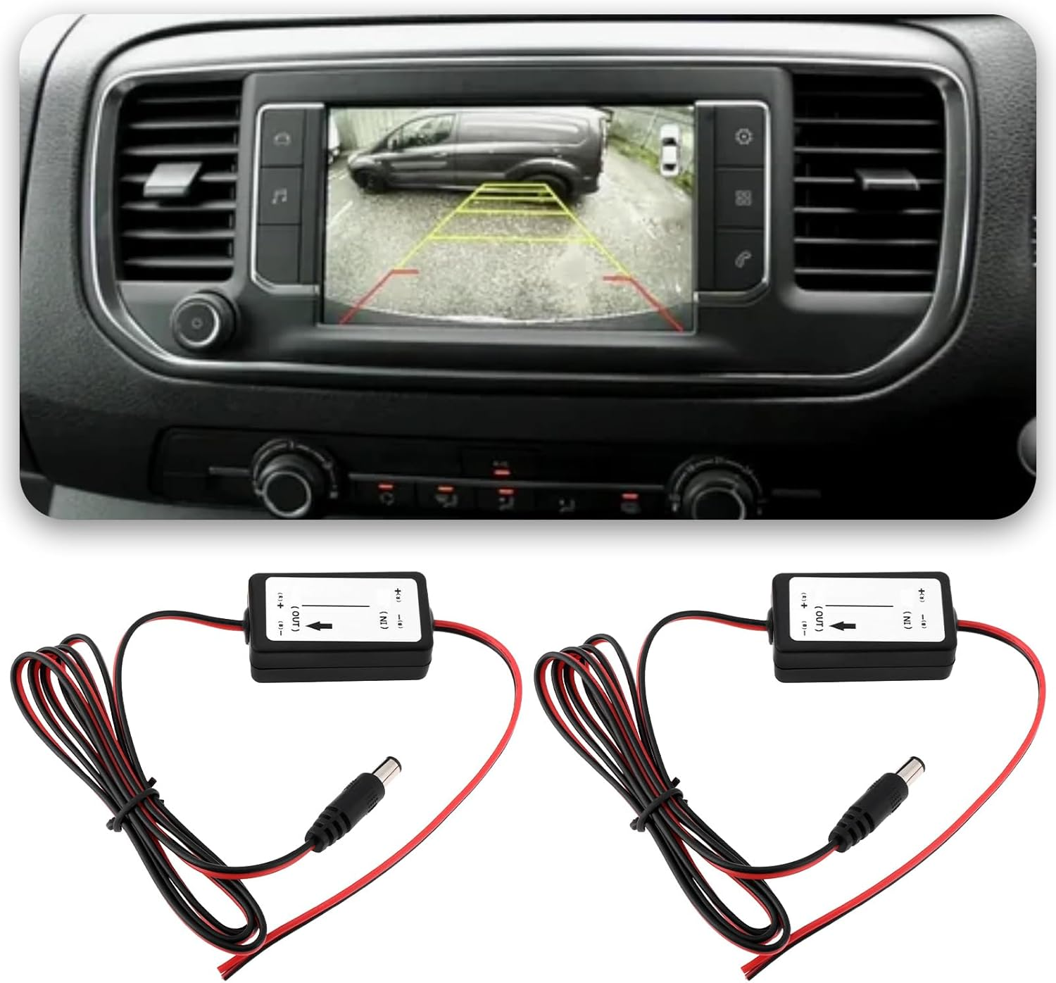 Emagtech 2Pcs 12V Reversing Camera Filters with Plug Camera Rectifiers Power Relay Capacitor Filter Compatible with BMW Compatible with Opel image number 3