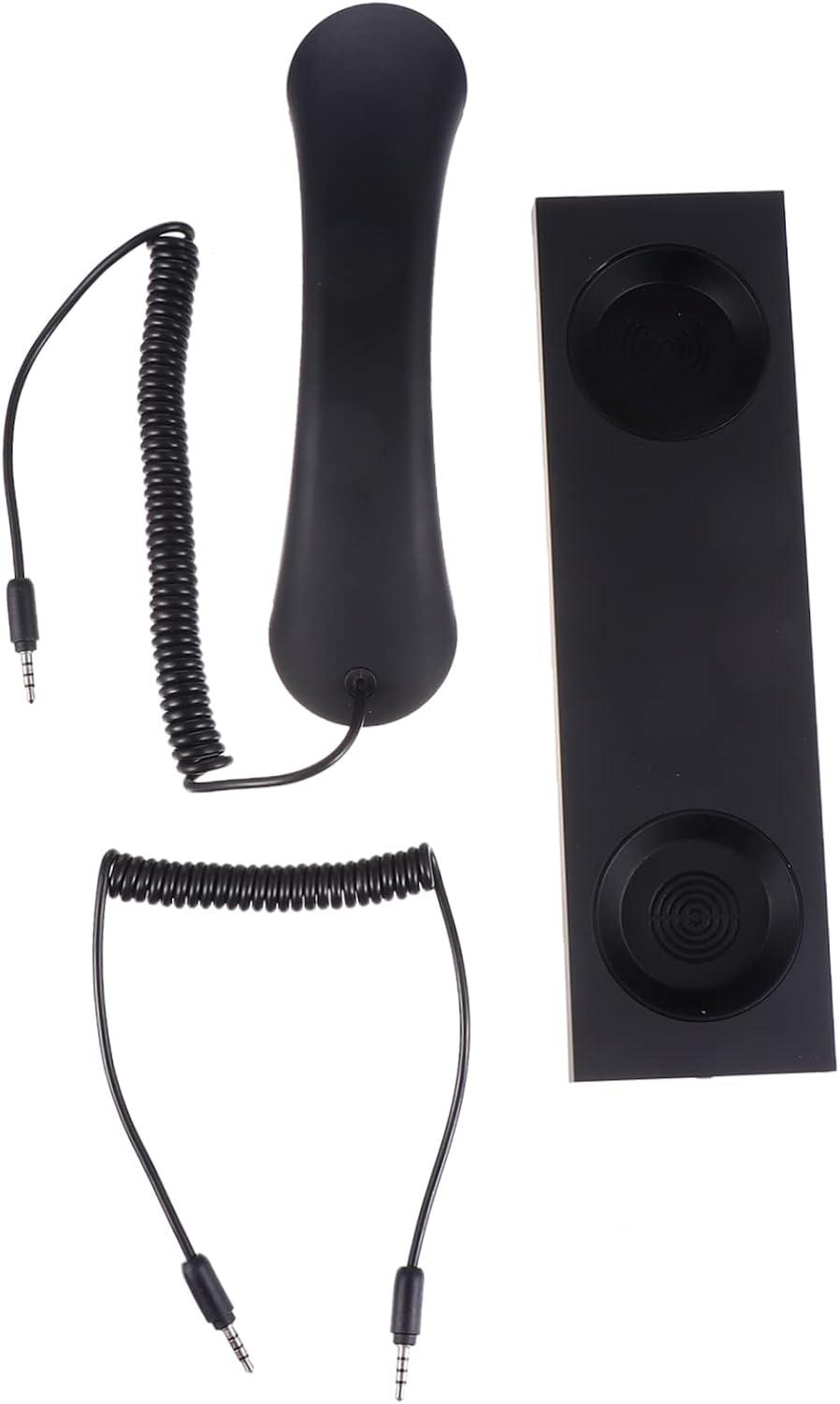 HOLIDYOYO Vintage Retro Telephone Handset Wired Mobile Phone and Tablet Receiver Microphone Matte Black for Computer and Mobile Communication image number 1