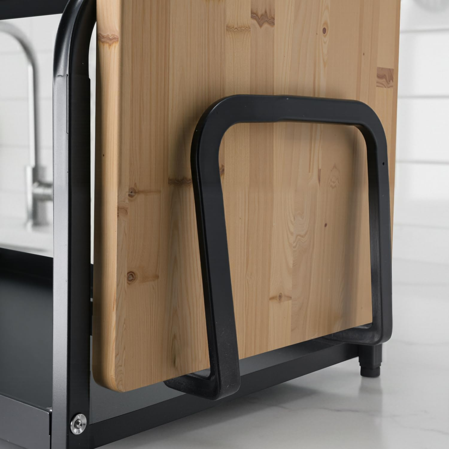 Countertop Kitchen Organizer Shelves, Sturdy Durable 2-Tier Stainless Steel Board Coffee Station Shelf, Anti-Slip Bathroom Organiser Storage for Condiment,Can Tank, Supplies, Cutting Board image number 4