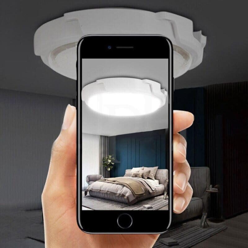 Solar Powered 24/28/32Cm LED Ceiling Light Bedroom Garden Garage Shed Tent Lamp (32CM) image number 1