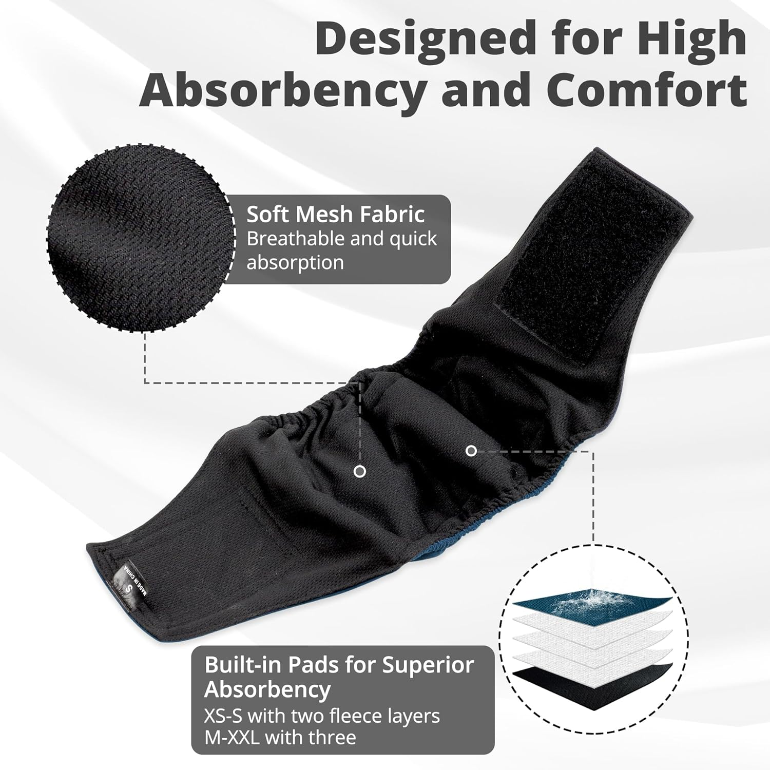 Paw Legend Washable Dog Belly Wrap Diapers for Male Dog (3 Pack,Modern Set,Small,New)