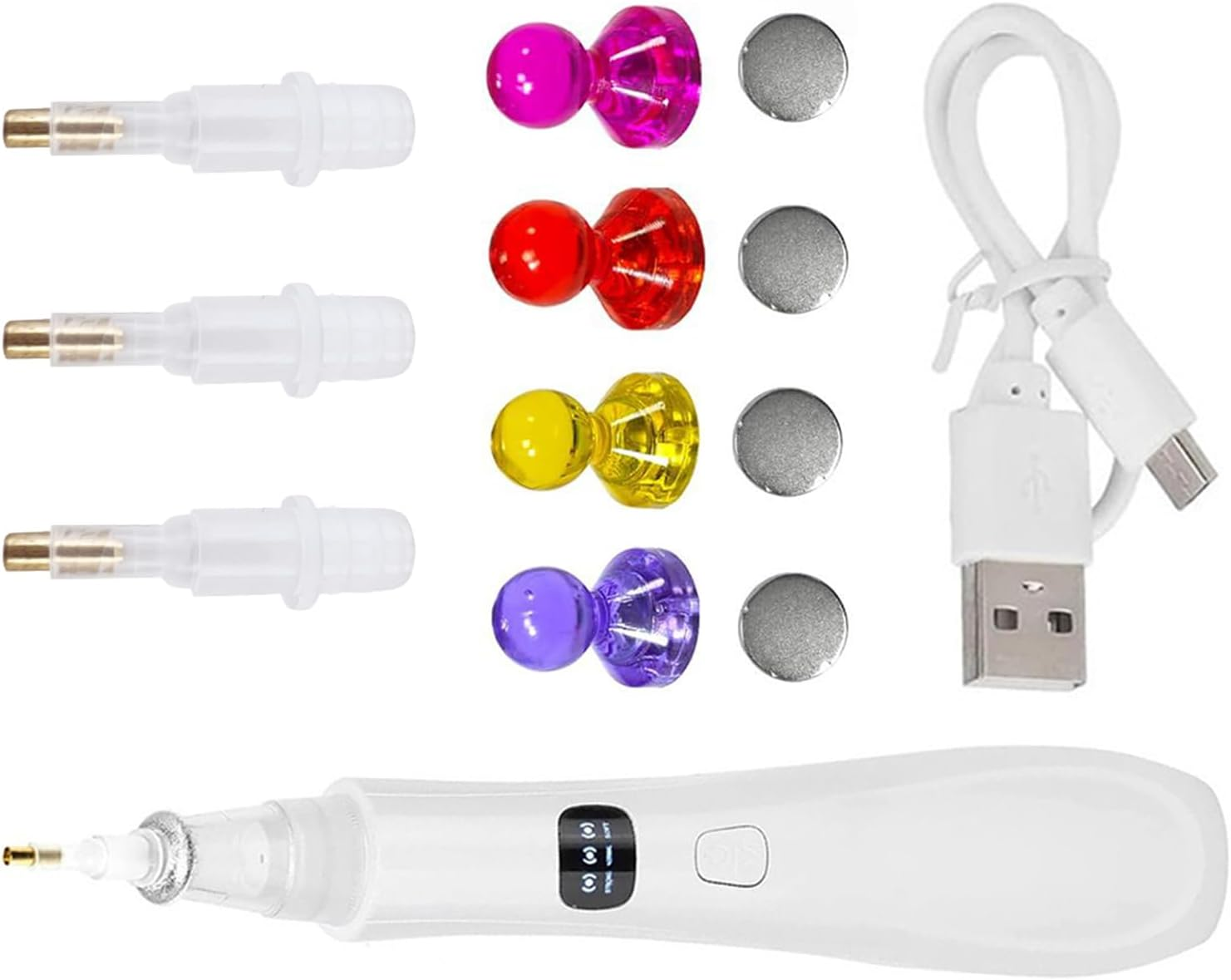 Rhinestone Applicator Tool - Nail Dotting Tool,Electric Picker 3 Adjustable Suction Mode Replacement Tip for Embroidery Decoration Craft Makeup Manicure