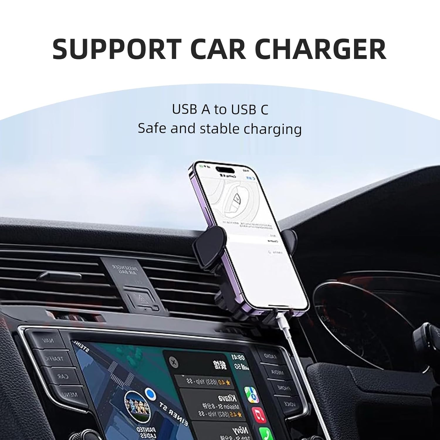 Car Carplay Cable for Iphone 15 16E, USB a to USB C Cable for 15 Pro Max, 15 Plus, Ipad 10Th Gen, Ipad Air 4Th/5Th Gen, Ipad Pro 12.9/11, Mini 6Th Generation Charger Cord Replacement image number 1