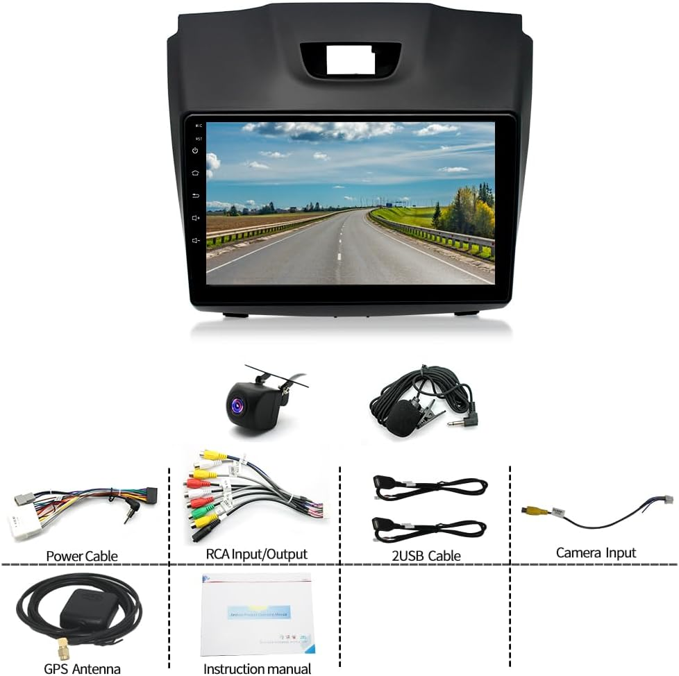 Car Stereo Compatible for Holden Colorado RG 2013-2016 Double DIN Car Stereo Radio 2+32G 9" Touch Screen Radio Wireless Carplay Android Auto Bluetooth Wifi FM GPS AHD Camera image number 2