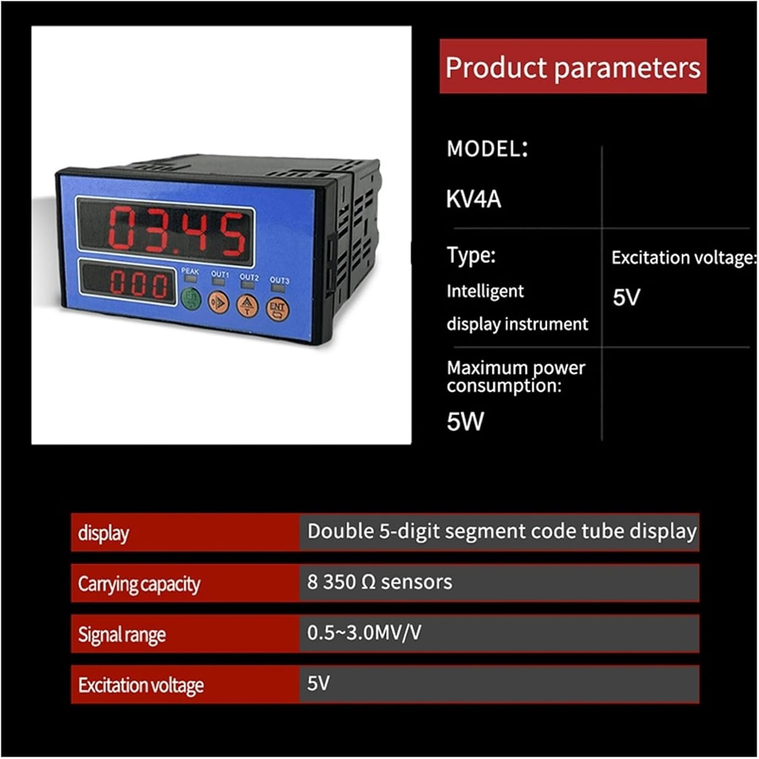 Double 5-Digit Segment High Speed Acquisition Instrument for Load Cell S Type Torture Pull Pressure Sensor Detect and Read to Measure Force, Pressure, Displacement, Strain(7) image number 1