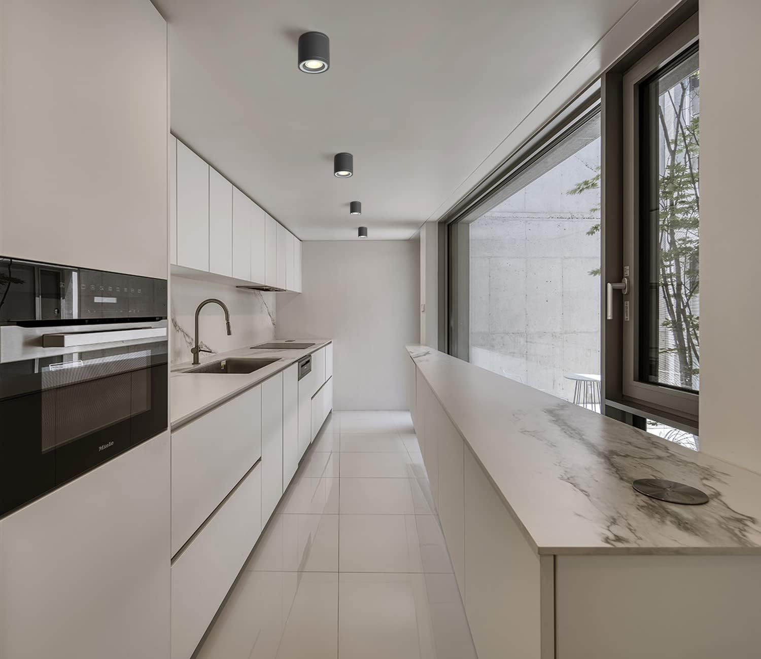 DAWALIGHT Surface Mounted Downlight GU10 5W LED Ceiling Spotlight IP44 Waterproof Outdoor Spot Lights Downlighters for Bathroom Kitchen Garden Living Room Corridor Restaurant, Aluminum, Dark Grey image number 4