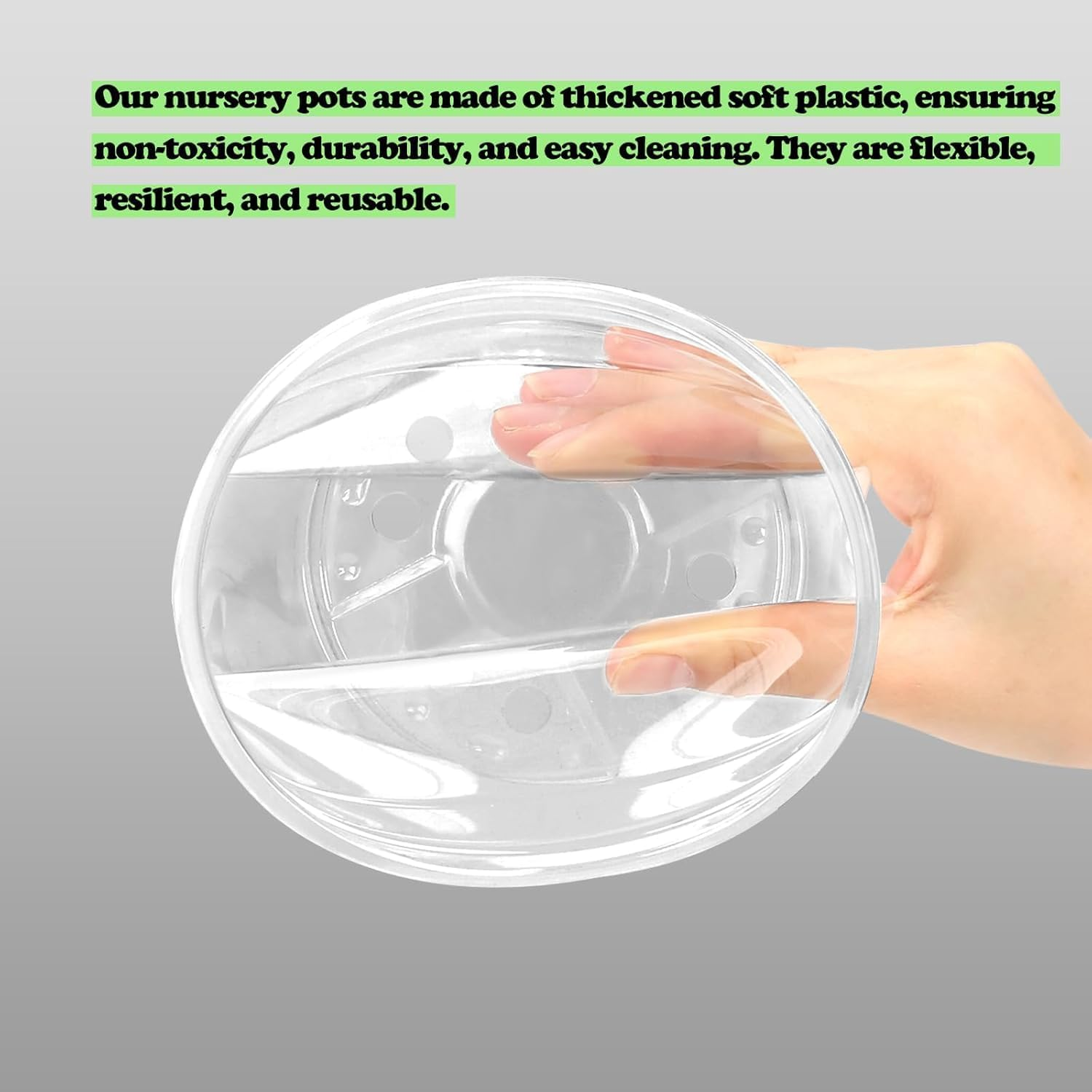 Plant Pot, Plastic Pot, Clear Nursery Planter 8.89 Cm, 20 Pack, Drainage Holes for Seed Starting and Repotting, Transparent for Root Observation, Compatible with Small to Medium Plants, Herbs,-Crfy image number 1