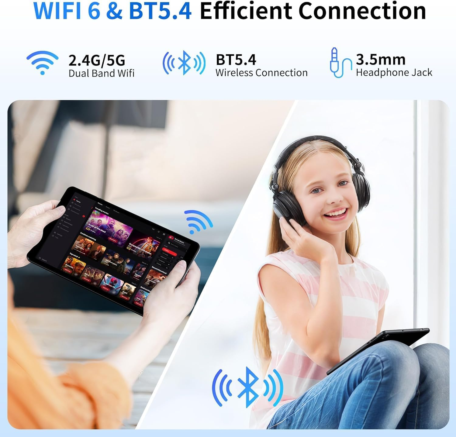 2025 Android 15 Tablet 8 Inch Tablet, Octa-Core Processor, 12GB RAM 64GB ROM 2TB Expandable, 1280 * 800 IPS HD Screen, Wifi6, BT5.4, Widevine L1, 5MP+8MP Dual Camera Tableta - Grey - Black image number 7