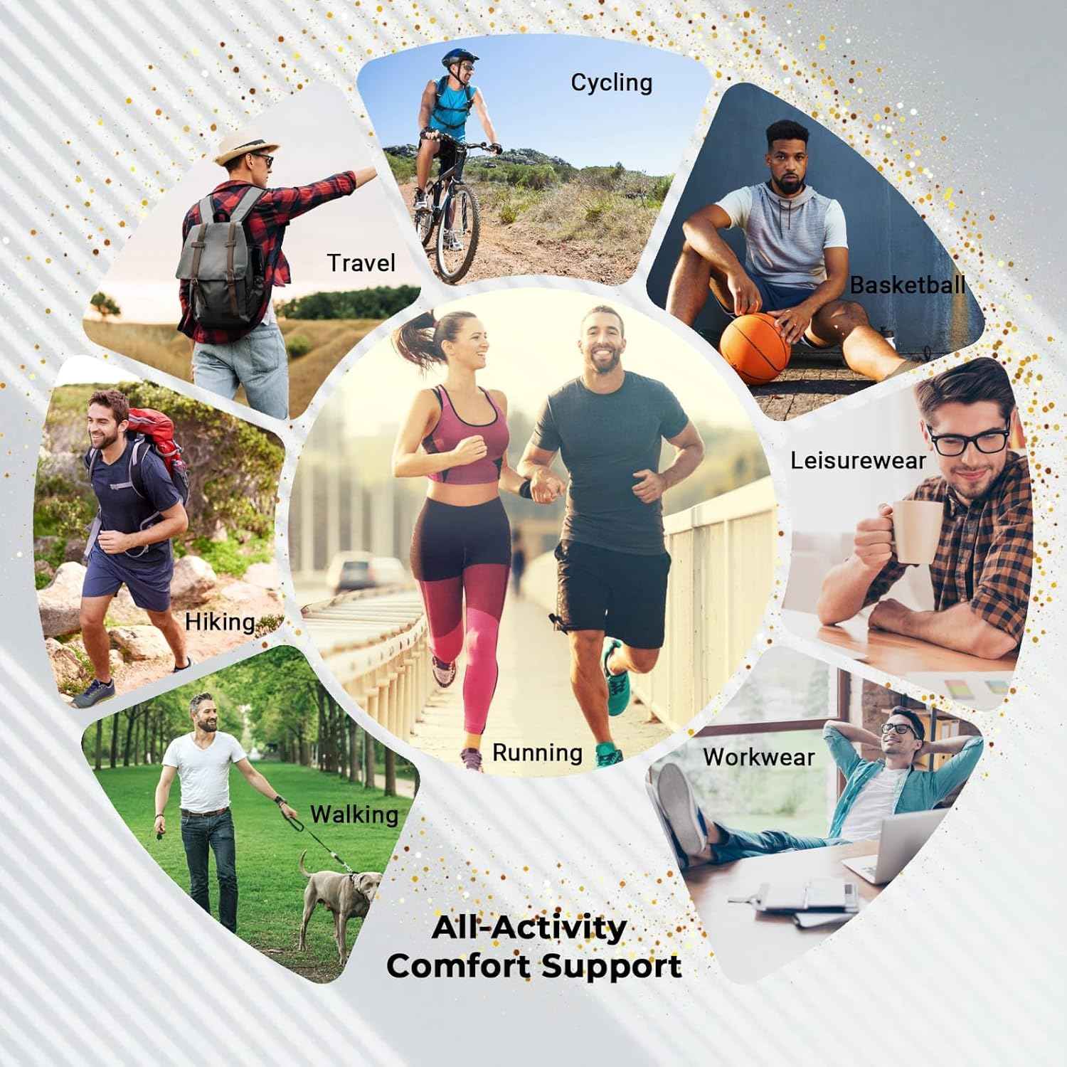 QUPOLPOL Men&rsquo;S Five Toe Socks &ndash; Breathable Cotton Anti-Blister Athletic Five Finger Socks for Running, Gym, Hiking, Daily Wear, AU Size 6-10 (5 Pairs Pack)