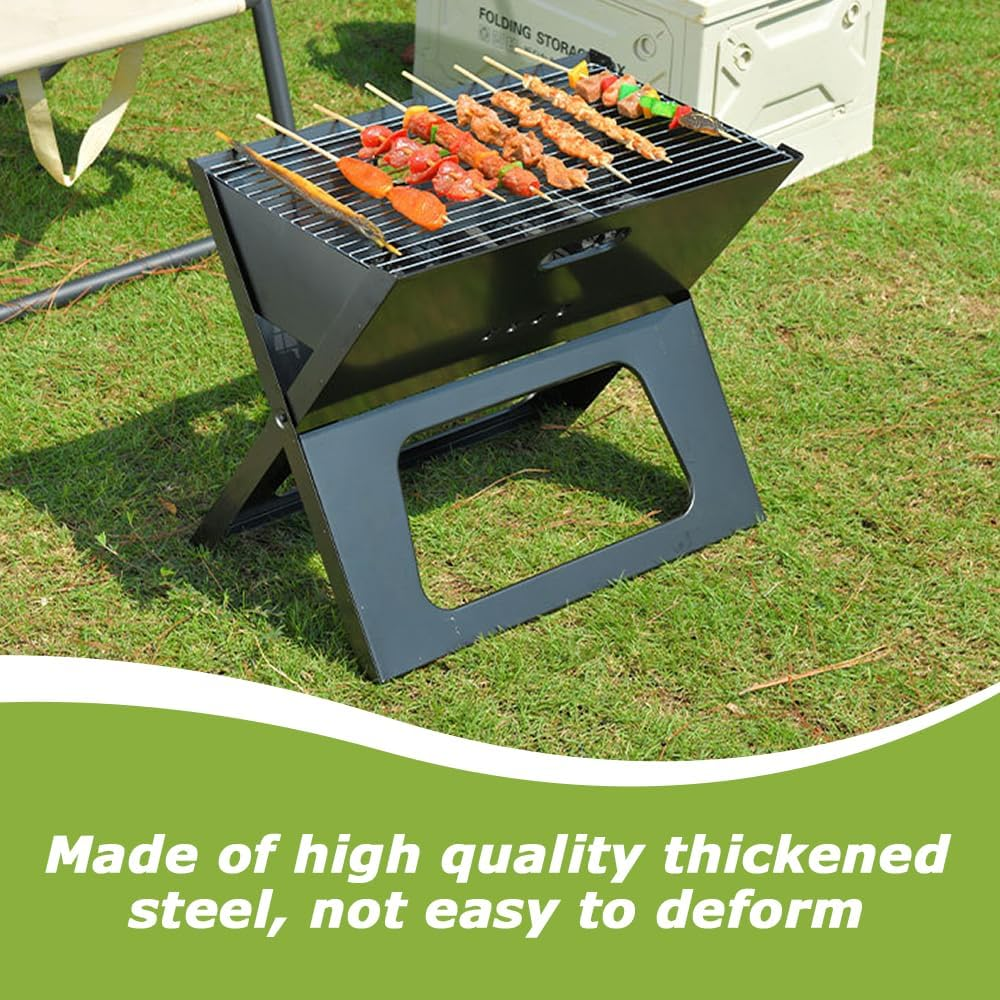 Portable BBQ Kabob Grill, Folding Iron Roast Rack, Lightweight Barbecue Charcoal Grill, Suitable for Outdoor Grilling Cooking Camping Hiking Picnics Tailgating Backpacking Party ﻿ ﻿ image number 2