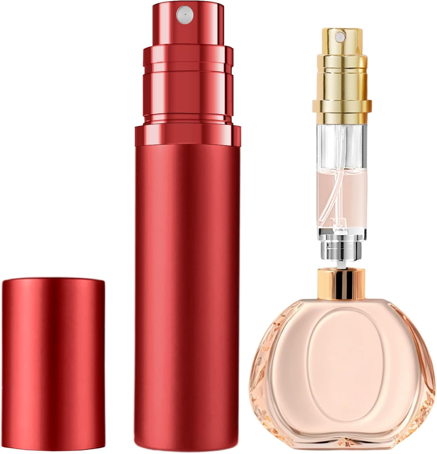 JOOMOKO 5 Ml Perfume Filler Refillable Perfume Atomiser for on the Go Filling Technology without Funnel Empty Perfume Atomiser Spray Bottle for Travel on the Go (Red)