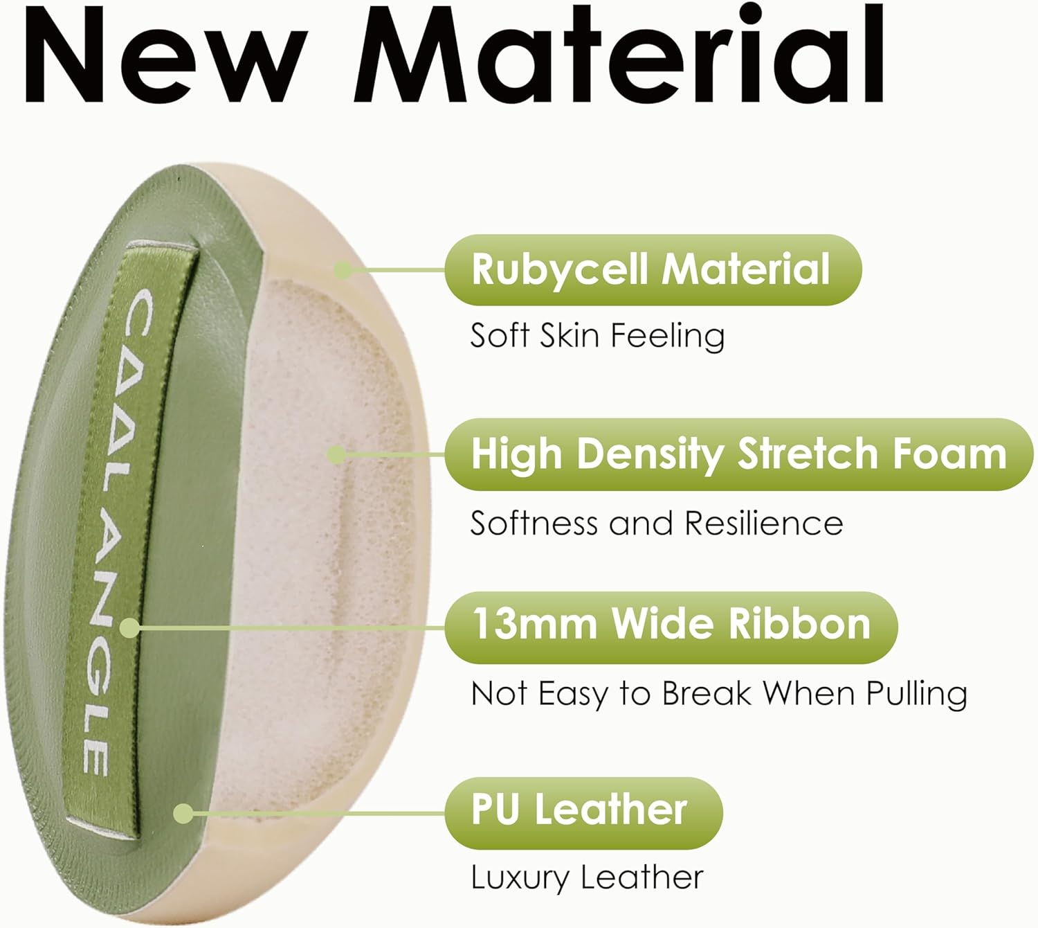 COOL-ANGLE 5Pcs Makeup Sponge for Foundation Concealer and Powder, Latex Free Blender Sponge for Natural and Easy Makeup Soft Long-Lasting and Beginner-Friendly, Green, Medium image number 4