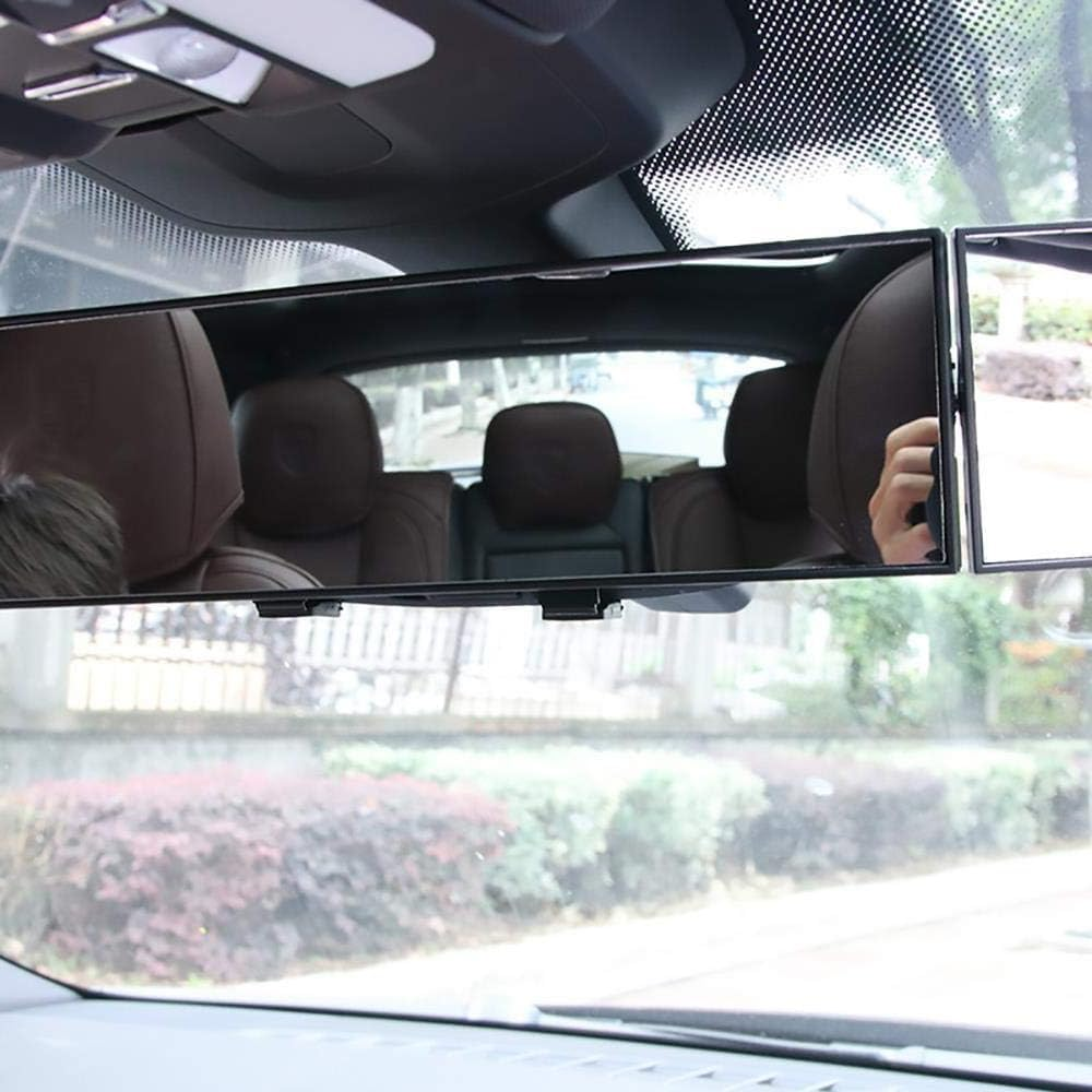 Car Tri-Fold Wide Angle Blind Spot Rearview Mirror &ndash; Foldable 3-Sided Interior Panoramic Anti-Glare Clip-On Mirror for Cars, Suvs, Trucks, Universal Fit image number 4