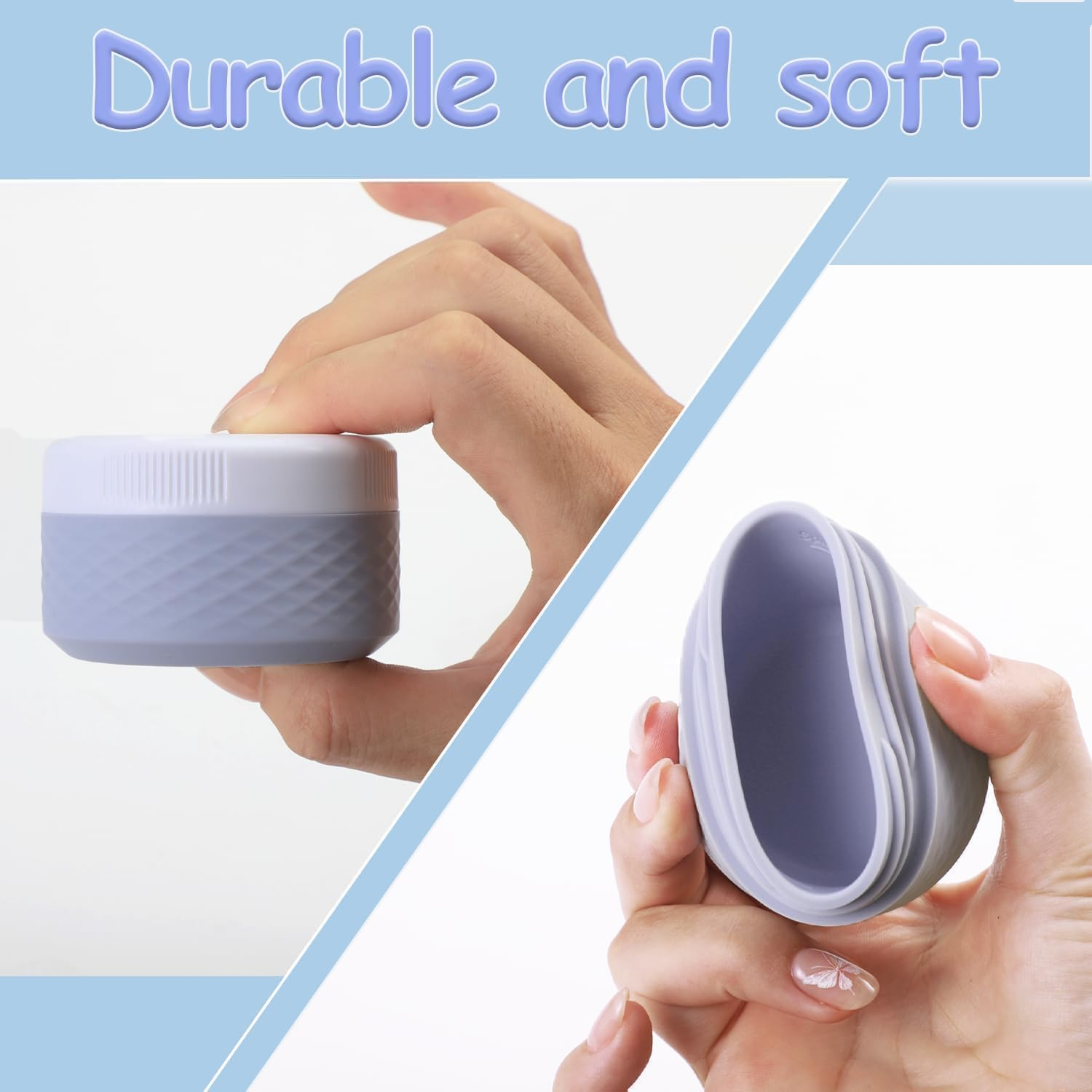 4 Pieces Jars, 50 Ml Silicone Cream Jar Mini Jars with Transparent Bag, Bpa-Free Travel Containers for Cosmetics, Travel Essentials/Cosmetic Bottles image number 5