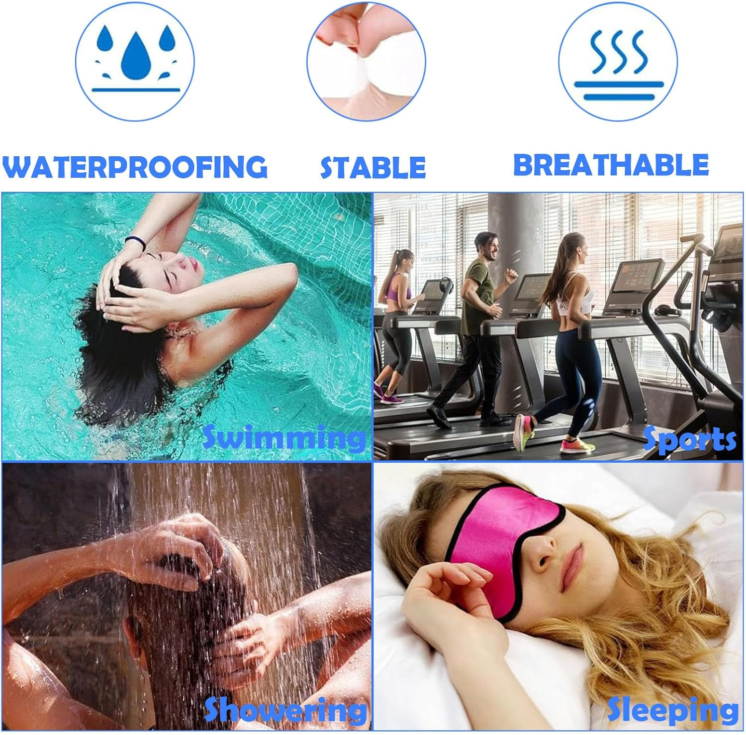 REGODI 108Sheets（324 PCS） Pre-Cut Wig Tape - Double Sided Invisible Adhesive for Lace Wigs & Toupee, Waterproof & Long Lasting Hold, Strong Bonding Strips (Blue) image number 6