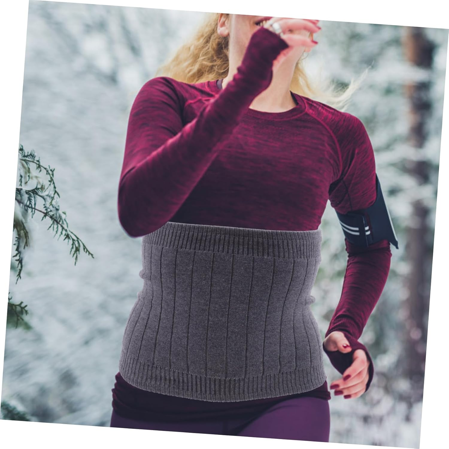 Thermal Cashmere Waist Warmer Back Support Belt Daily Use Kidney Belt Wear-Resistant Waist Band image number 1