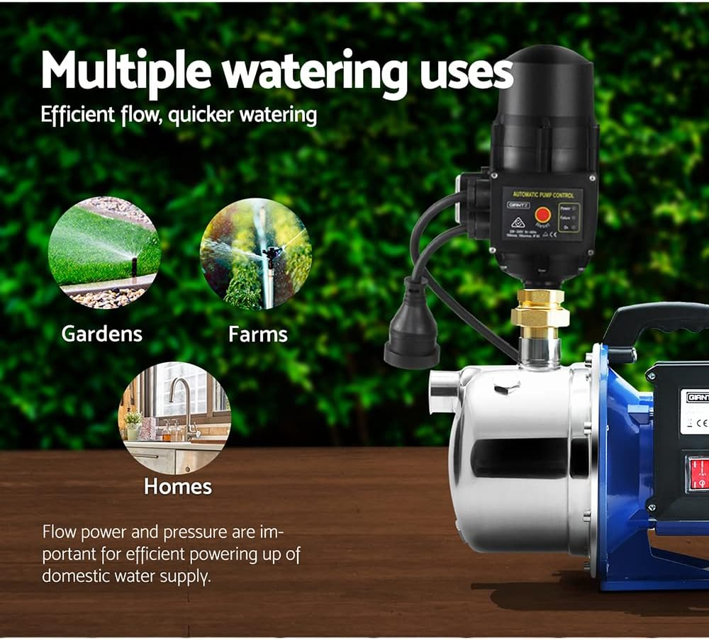 GIANTZ Water Pump, 2300W 240V Electric High Pressure Garden Jet Pumps Controller Irrigation Black image number 3