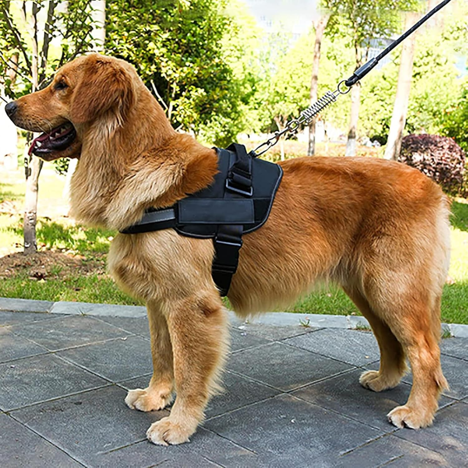 AIMALL Adjustable Service Dog Vest, Heavy-Duty Nylon Harness with Reflective Safety Straps, Soft Lining, Breathable, Sizes M-XL, 23.6-35.4In Chest - Black-L image number 4