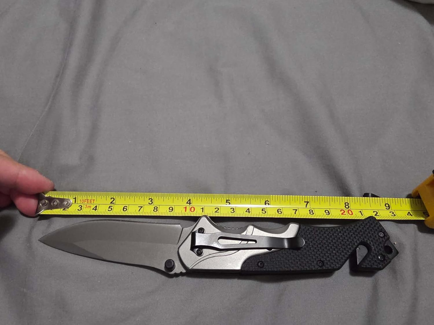 Weebeelu Folding Pocket Knife &ndash; 8Cm Stainless Steel Blade, Ergonomic Metal Handle, Locking Safety Mechanism, Black & Silver &ndash; Lightweight EDC Tool for Outdoor, Camping, Fishing, Hiking image number 2