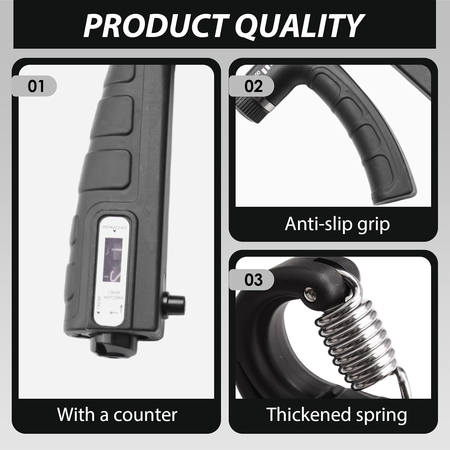 Hand Grip Strengtheners, Grip Strength Trainer, Adjustable Resistance 10-100Kg, Hand Exerciser for Muscle Building, Injury Recovery-Heavy Duty Trainer for Forearm & Wrist image number 3