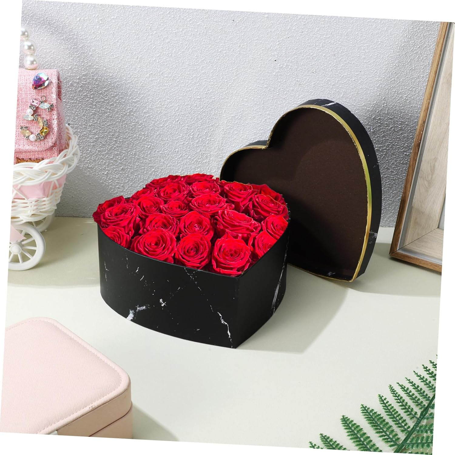 3Pcs Heart Shaped Luxury Flower Boxes for Valentine Day Bridesmaid Proposals Floral Arrangements Sturdy Decorative Box for Weddings Birthdays and Special Occasions image number 4