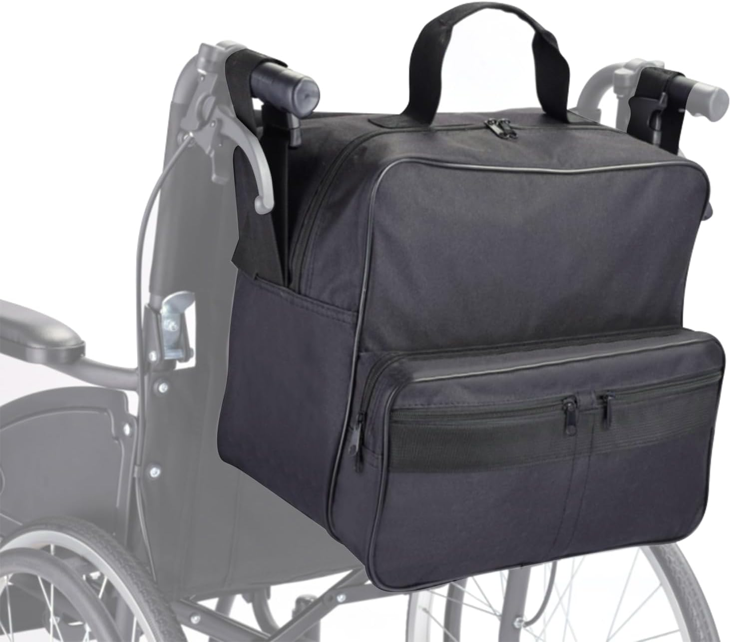 Wheelchair Bag for Seniors Large Storage Backpack for Mobility Aid Waterproof Organizer Tote image number 4