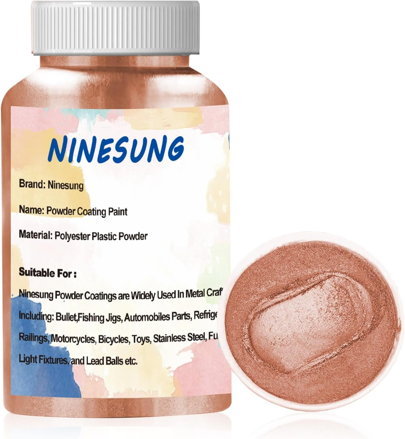 Powder Coating Paint for Metal Surfaces | Car Paint | Building Materials | Powder Paint for Steel Structures, Factories, Buildings, Playgrounds, Gardens (Rose Gold, 8 Ounce) image number 4