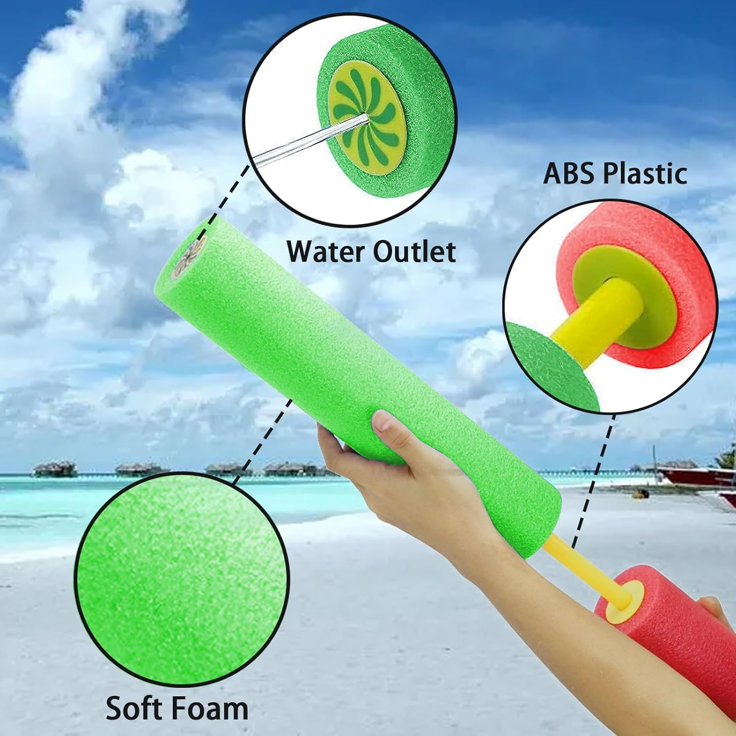 4Pcs 30Cm Water Blaster Foam for Kids Adults, Water Gun Toy Squirt Gun Summer Outdoor Pool Play, Water Pistols for Beach Garden image number 1