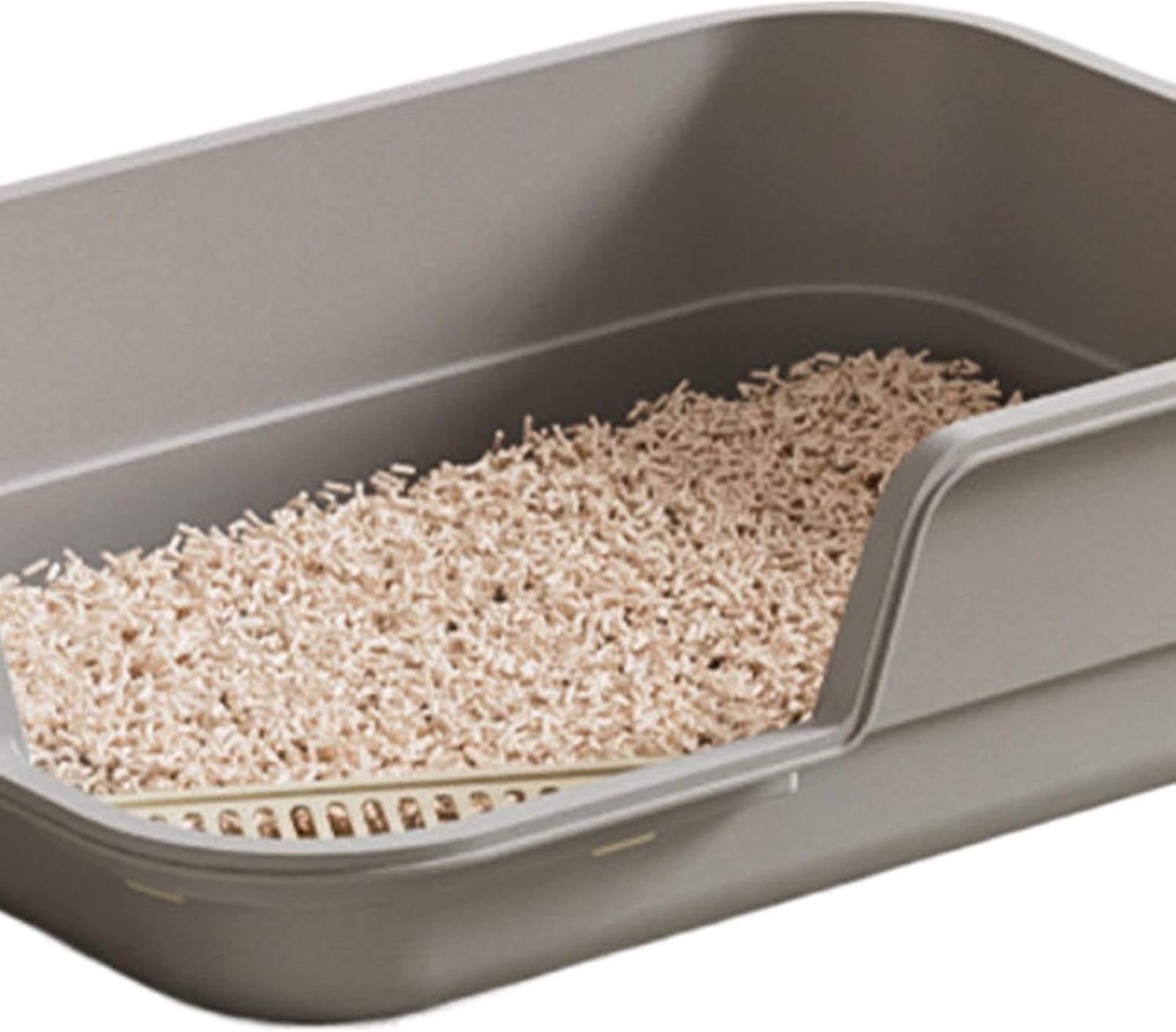 Cat Litter Box | Anti-Splash High Sides,Easy Clean Litter Box for Multi-Cats | for Cleaning Odor Control Indoor Office Dorm Apartment Household Hotel Farmhouse Living Room Balcony - White image number 5