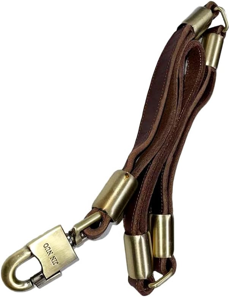Dog Leash Genuine Real Ox Leather Foldable Dog Leash Lead image number 1