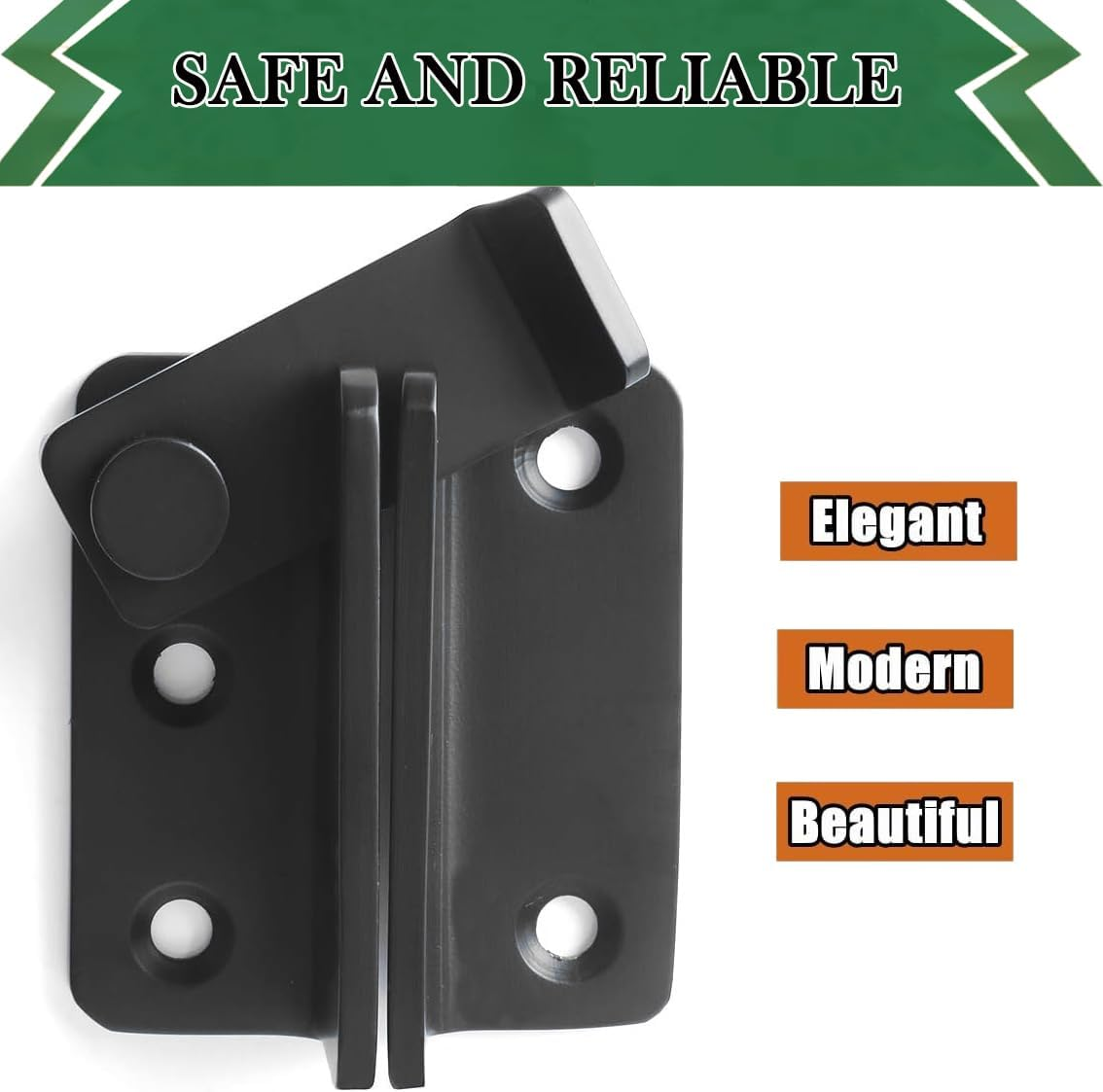 Flip Latch Gate Latches Slide Bolt Latch Safety Door Lock Catch for Barn Cabinet Garden Bathroom Garage Window Sliding Door Shed Lock (Black - Left Open, L 62 * 56MM) image number 2