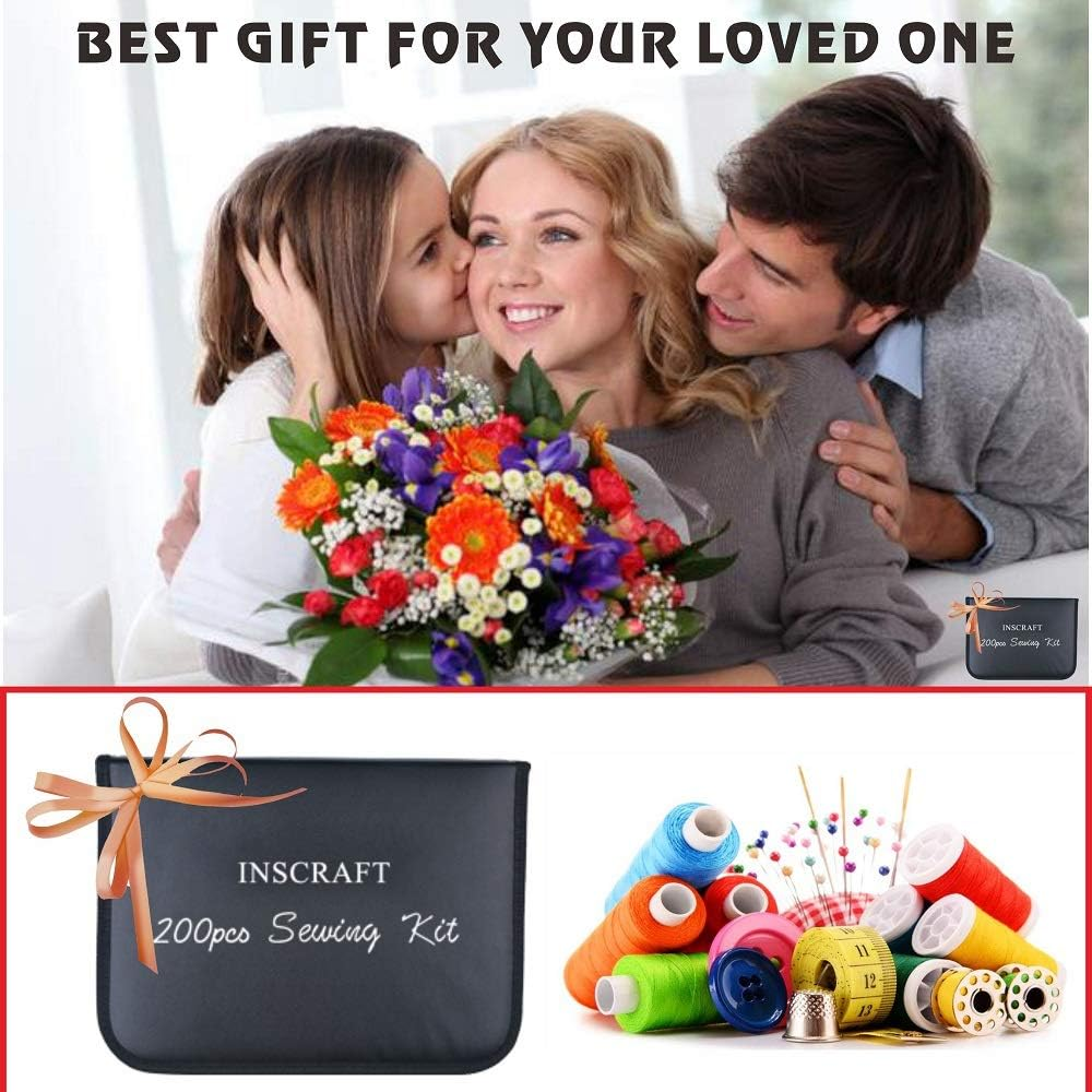 Inscraft Sewing Kit, 200 Premium Sewing Supplies, 41 XL Thread Spools, Suitable for Traveller, Adults, Kids, Beginner, Emergency, DIY and Home By image number 3