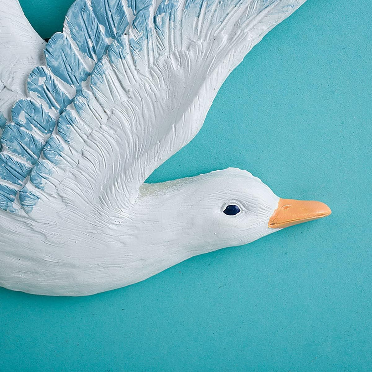 Seahug Coastal Seagulls Wall Decor-3Pcs Resin Nautical Nordic Birds Beach Relax Mediterranean Theme Ornaments-Cute Livingroom/Bedroom/Cafe/Bar/Hotel Hanging Home Wall Art Decoration image number 3