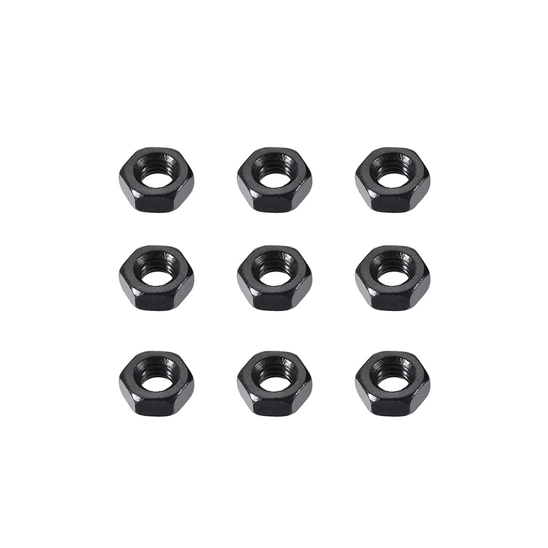 Uxcell M3 Carbon Steel Grade 8 Hexagon Hex Nuts Black 100Pcs image number 1