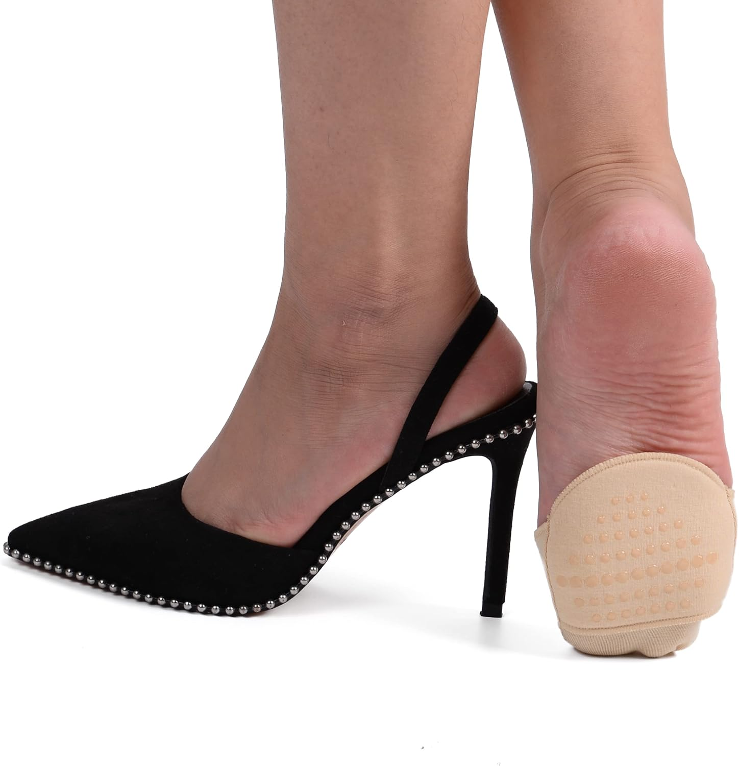 Flammi 6 Pairs Women'S Cotton Toe Cover with Padding Toe Topper Liner Socks Non-Skid Bottom image number 1