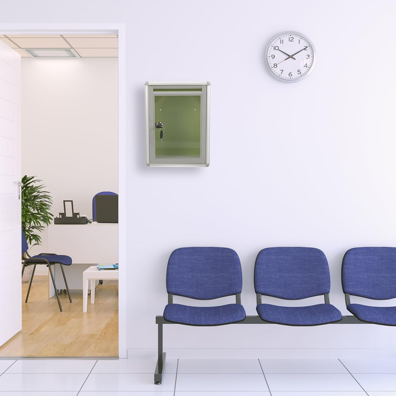 STOBOK Transparent Mailbox, Acrylic Suggestion Box with Slot and Lock, Wall-Mount Complaint Box for Collecting Mail Office & School Use, Dark Grey image number 1