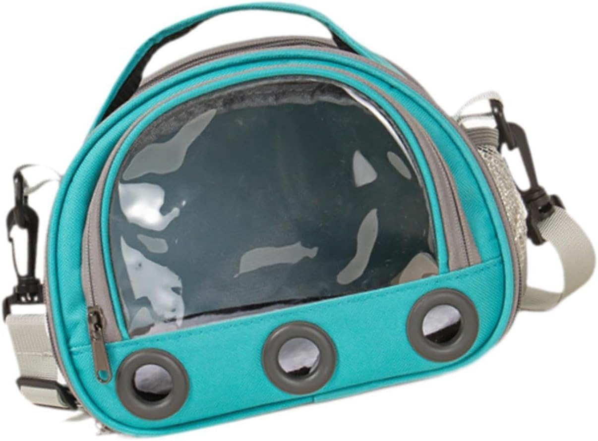 Hamster Travel Carrier Bag Guinea Pig Carrier Bag Travel Small Animals Chinchilla Outgoing Carrier Cage Carrying Shoulder Bag, Pink, S (Blue,L) image number 6