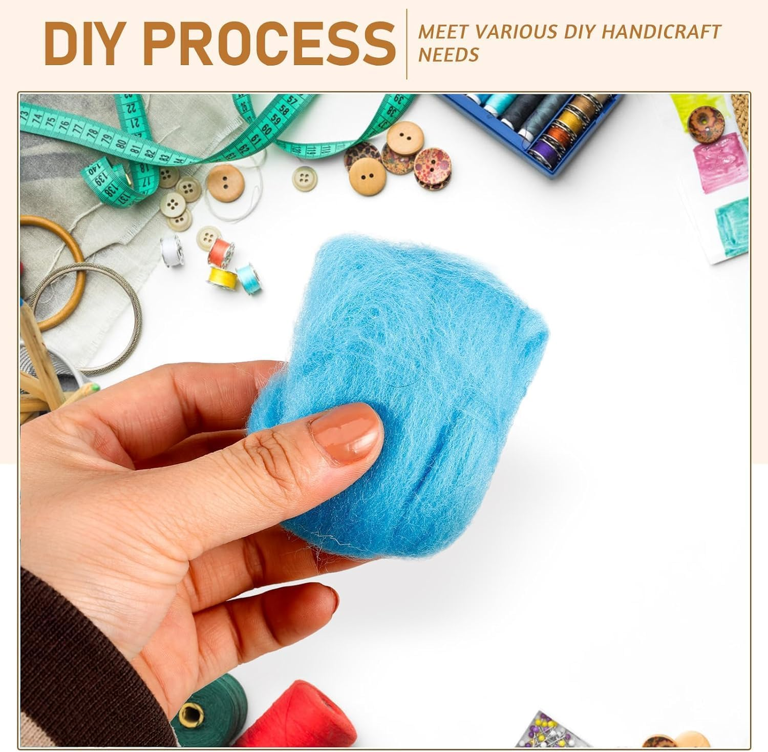 WADY 20 Colors Needle Felting Wool, Fibre Wool Roving Felting Wool Needle Felting Hand Spinnings for Wool Felting Yarn Supplies DIY Craft Materials (20)