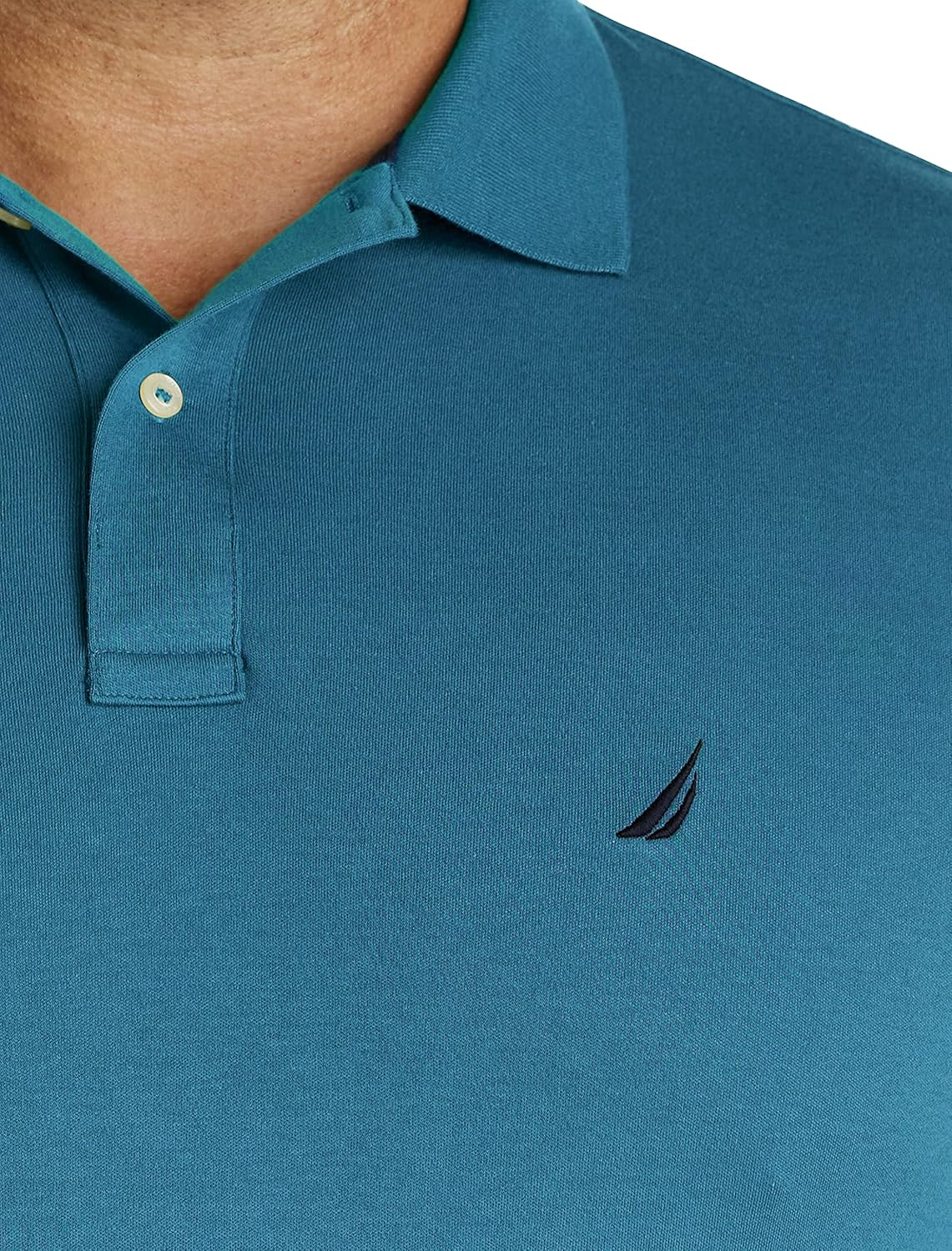 NAUTICA Men'S Classic Fit Short Sleeve Solid Soft Cotton Polo Shirt, Cargo Blue, Large Big Tall image number 5