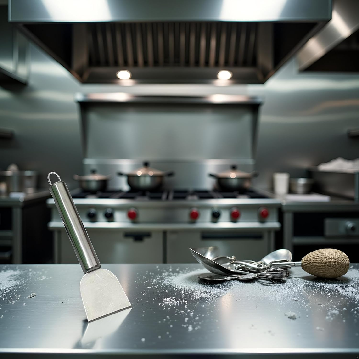 Wyjuan Freezer Scraper, Ice Scraper for Freezer, Steel Shovel, Heavy Duty Kitchen Scraper, Stubborn Dirt Spatula for Range Hood Grease Grime, Oil Fume Removal, Multipurpose Cleaning，Cooking Utensils image number 1