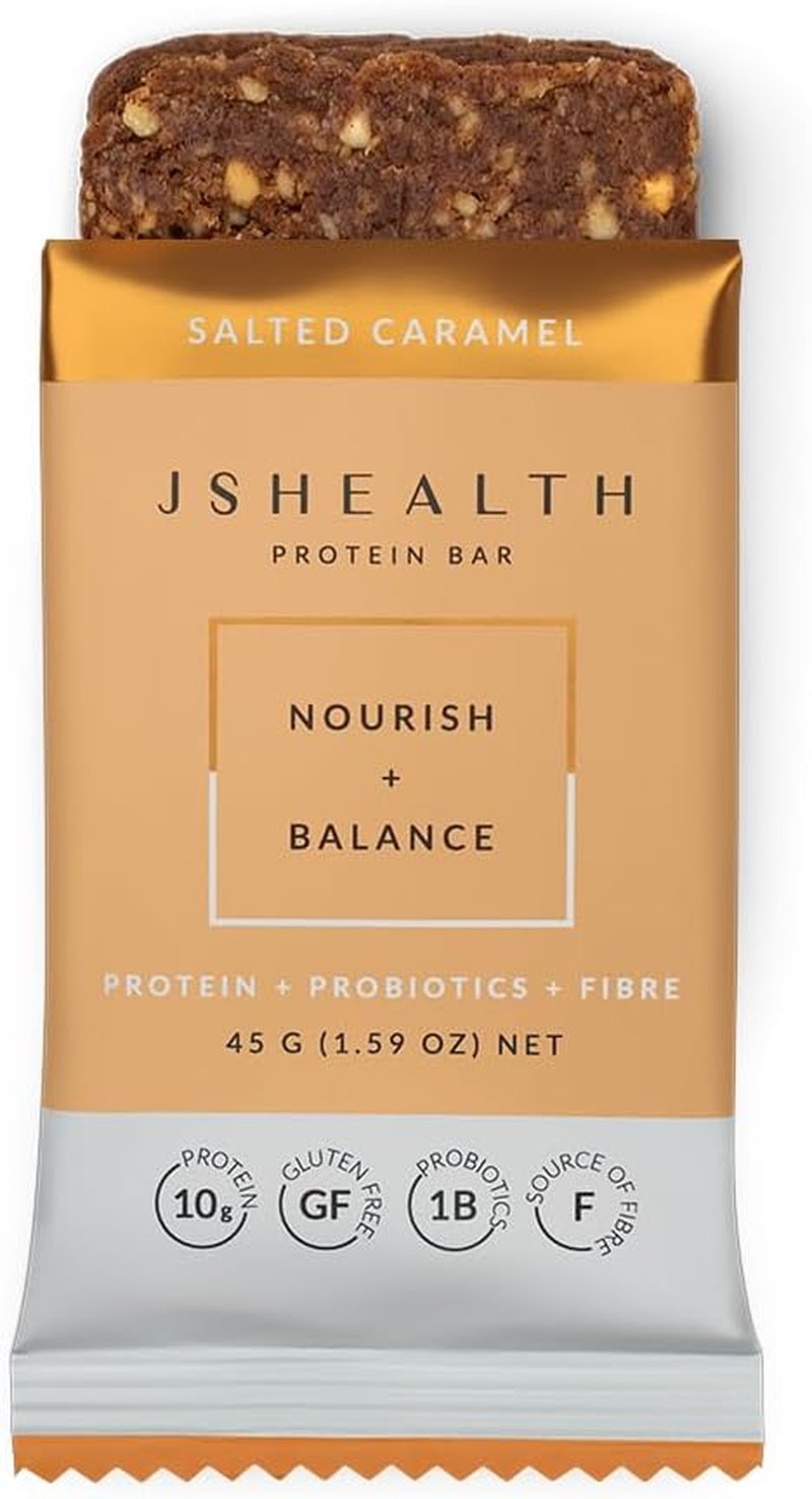 Jshealth Protein Bar - Salted Caramel | Salted Caramel Protein Bars | High Protein Box of 12 X 45G Bars, Gluten-Free + Vegan-Friendly + Dairy-Free Ingredients image number 2
