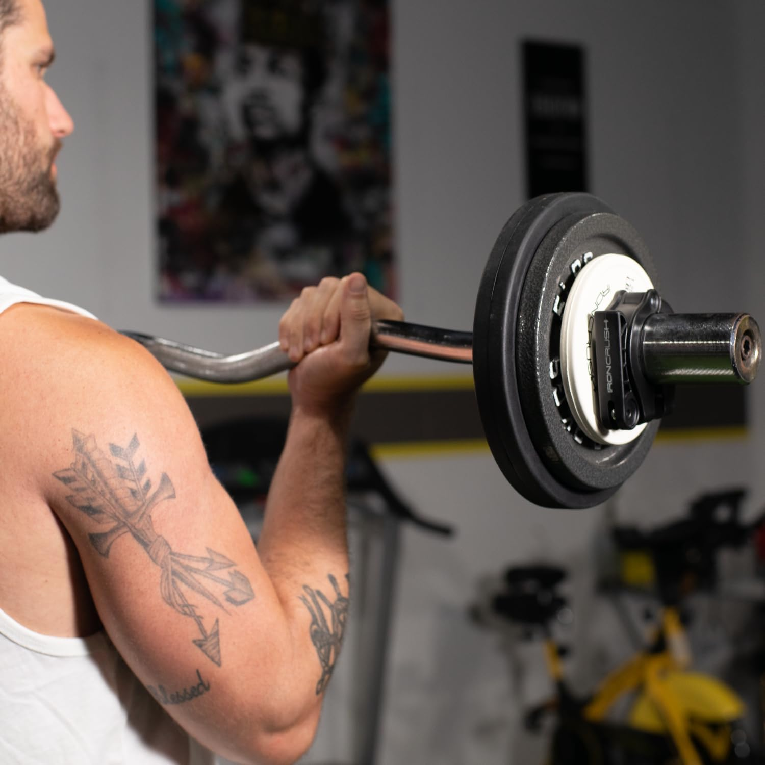 Iron Crush Olympic Barbell Clips - Adjustable & Slim Gym Clamps for Maximum Weight Capacity - Quick Release Barbell Collar Bar Locks for Weight Lifting Fitness Training (Blue) - Blue image number 2