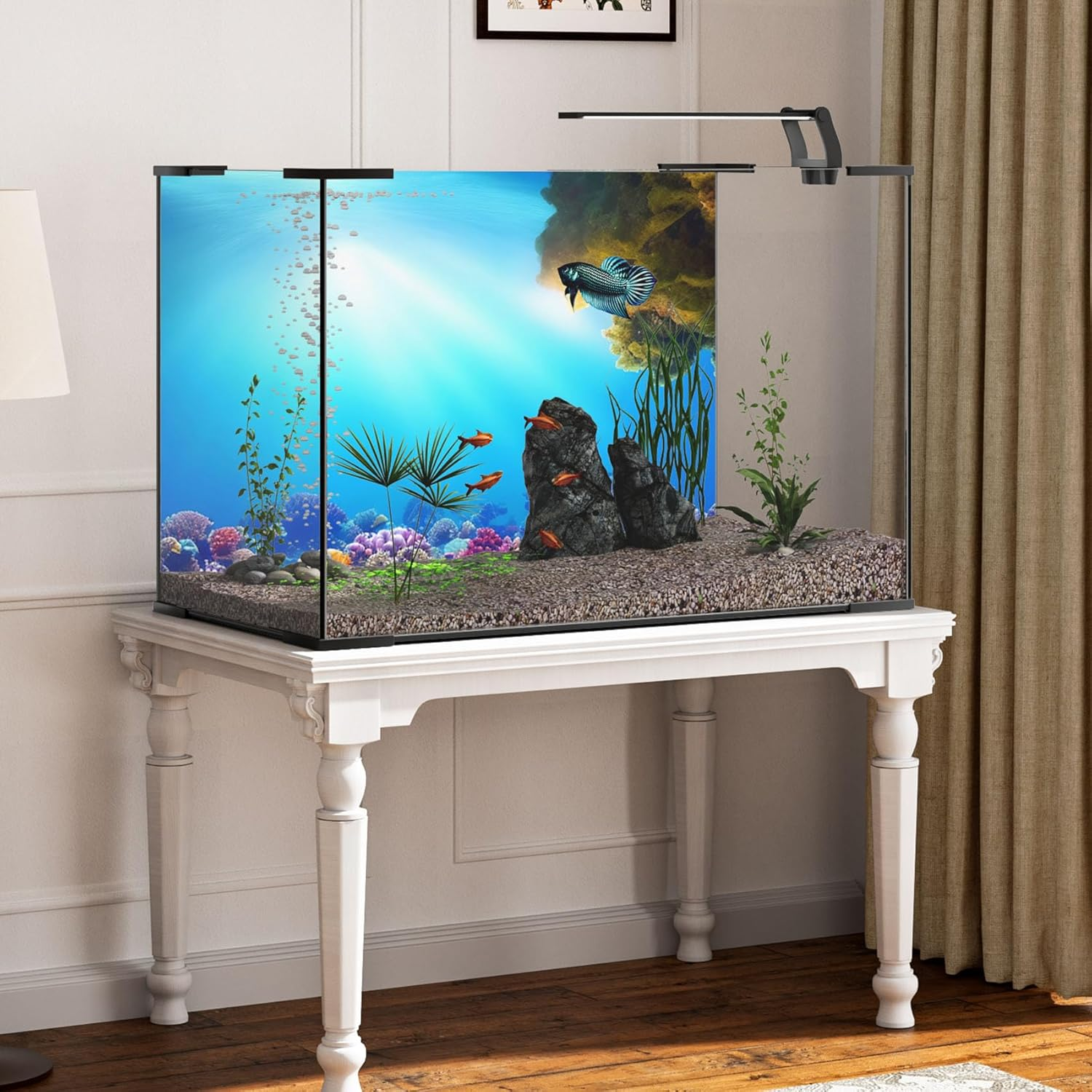 MIRRORANG 61 X 30 Cm Underwater Aquarium Background Sunshine Blue Sea Coral Reef Underwater World Aquarium Poster Background image number 4